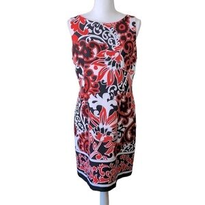Perceptions Petite Floral‎ Sleeveless Midi Sheath Dress Size 14P
